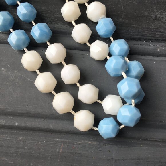 Blue + White Bead Necklace Lot (Lot of 2) - Picture 3 of 9